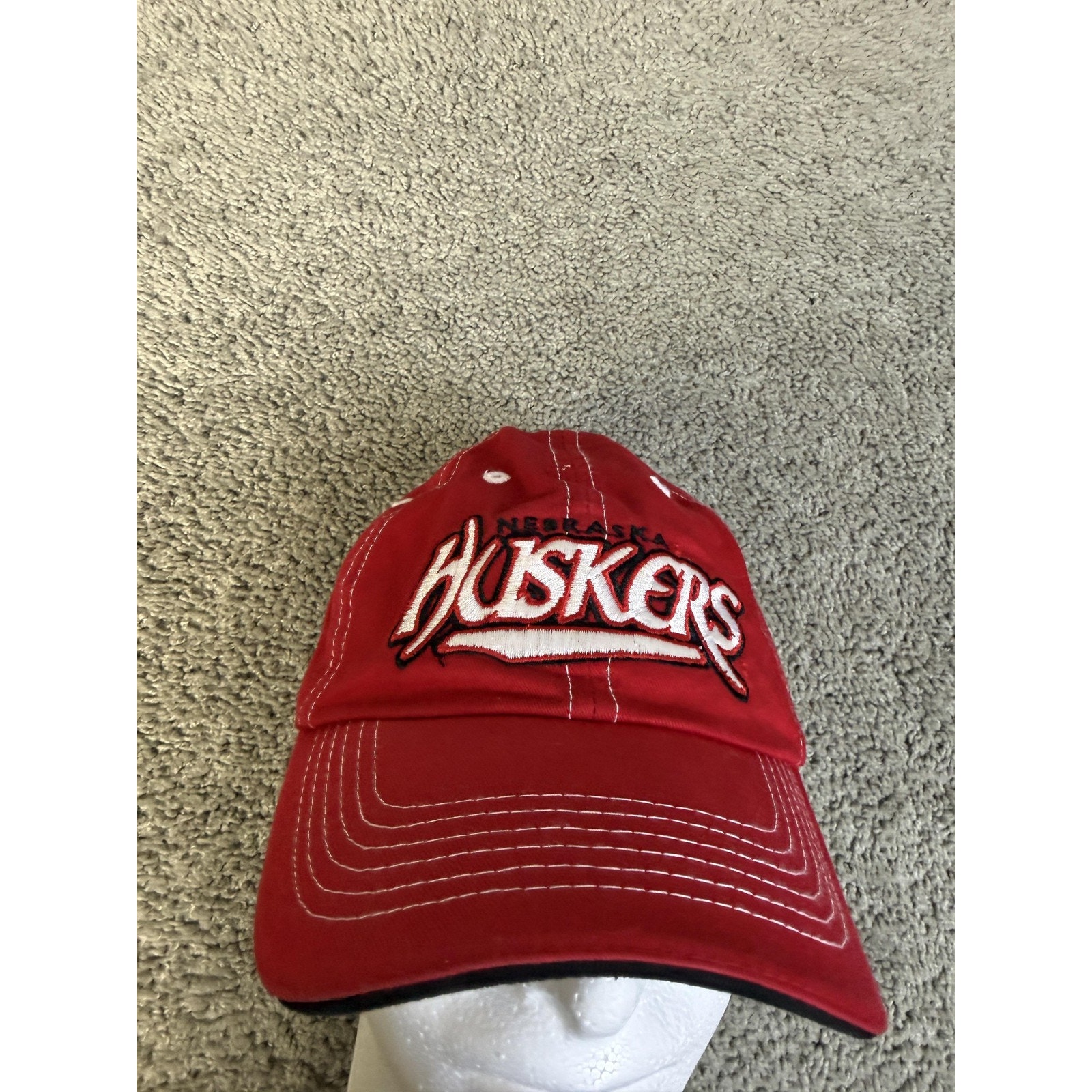 Nebraska Cornhuskers Hat Cap Strap Back Mens One Size Red Ncaa Football